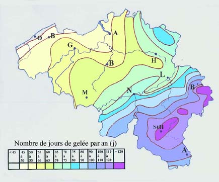 Jours de gels annuels