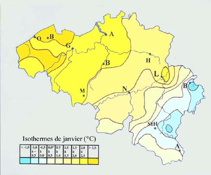 Isothermes de Janvier