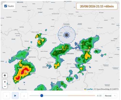 Une nouvelle animation radar des précipitations